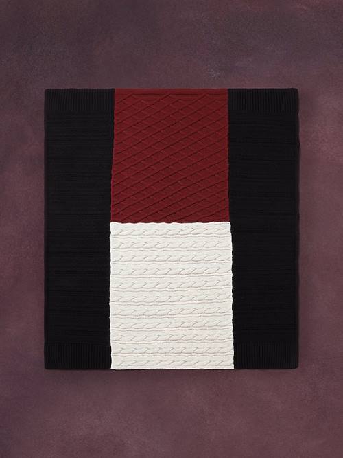 Tommy Hilfiger Flag Icon Colour-Blocked Blanket Fular Kadın Mavi | TH572WIF