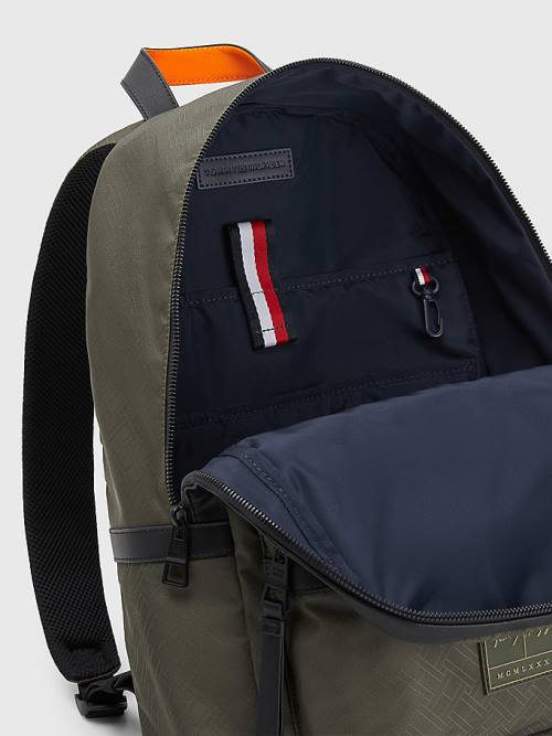 Tommy Hilfiger Flag Jacquard Backpack Çanta Erkek Yeşil | TH428LQO