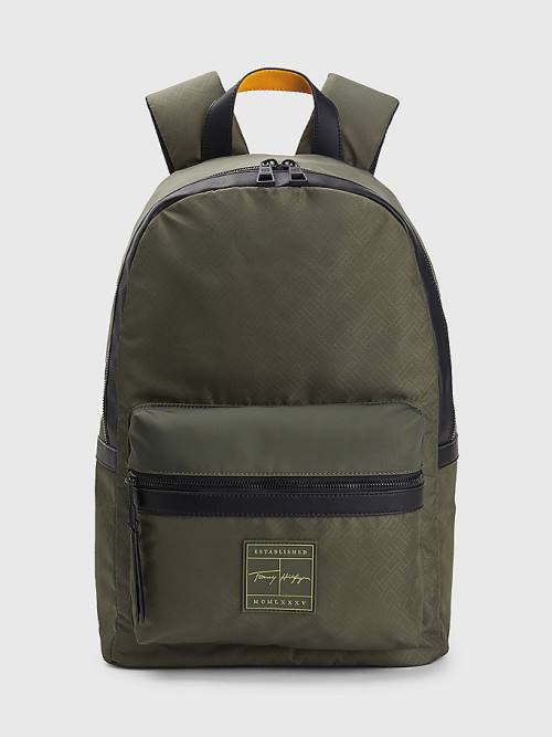 Tommy Hilfiger Flag Jacquard Backpack Çanta Erkek Yeşil | TH428LQO