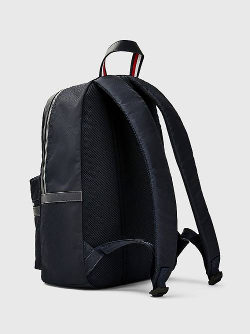 Tommy Hilfiger Flag Jacquard Backpack Çanta Erkek Mavi | TH648ULQ