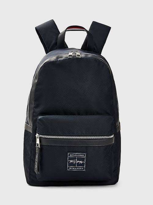 Tommy Hilfiger Flag Jacquard Backpack Çanta Erkek Mavi | TH648ULQ