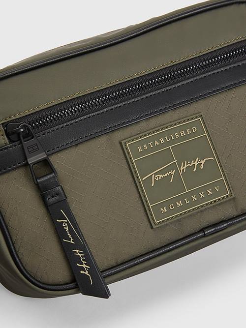 Tommy Hilfiger Flag Jacquard Reporter Çanta Erkek Yeşil | TH056EUF