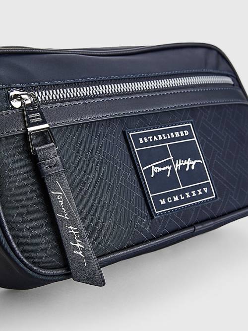 Tommy Hilfiger Flag Jacquard Reporter Çanta Erkek Mavi | TH086WDJ