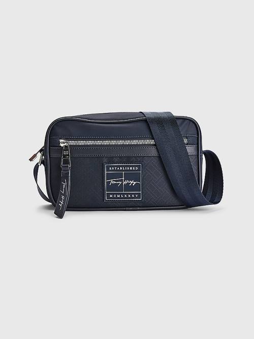 Tommy Hilfiger Flag Jacquard Reporter Çanta Erkek Mavi | TH086WDJ