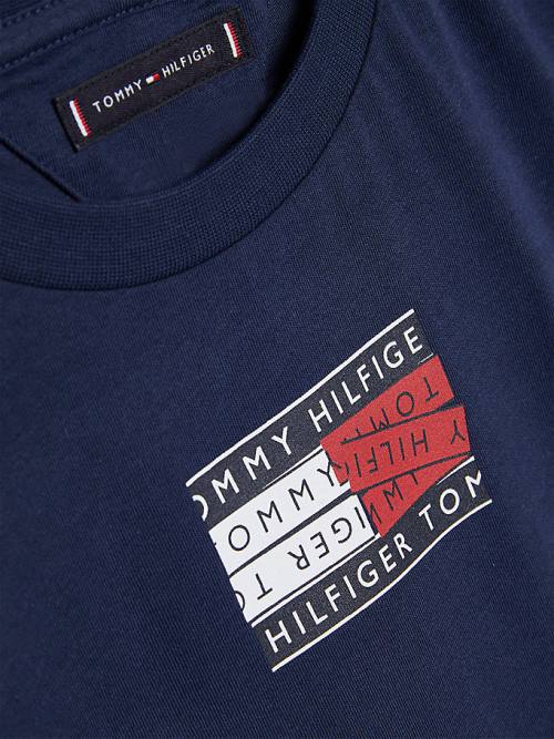 Tommy Hilfiger Flag Logo Tişört Erkek Çocuk Mavi | TH491KNM