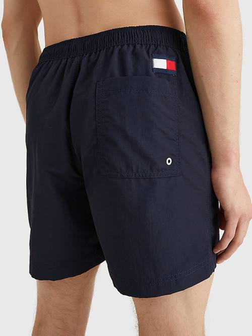 Tommy Hilfiger Flag Mid Cut Cut Cut Length Drawstring Shorts Mayo Erkek Mavi | TH219RUH