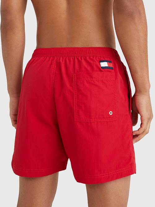 Tommy Hilfiger Flag Mid Cut Cut Cut Length Drawstring Shorts Mayo Erkek Kırmızı | TH650YUX