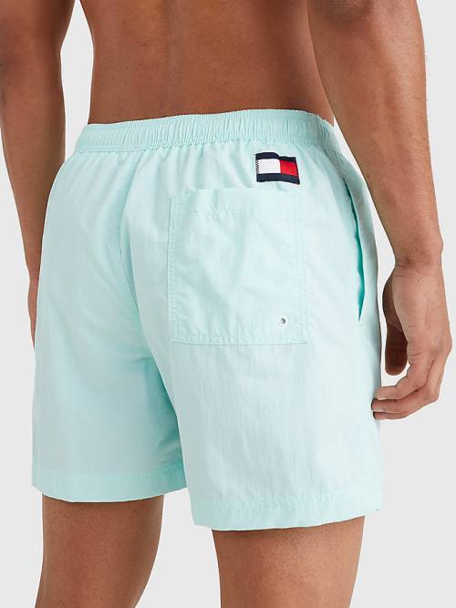 Tommy Hilfiger Flag Mid Cut Cut Cut Length Drawstring Shorts Mayo Erkek Mavi | TH978RYG