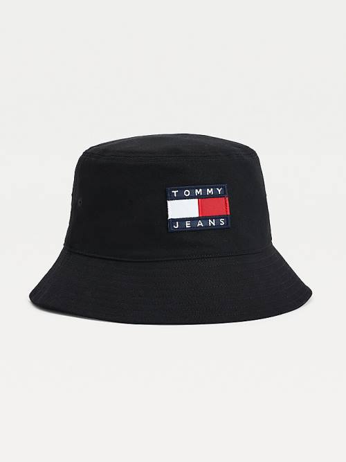 Tommy Hilfiger Flag Patch Bucket Şapka Kadın Siyah | TH470LVR