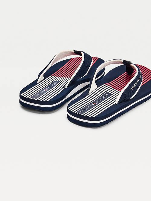 Tommy Hilfiger Flag Print Flip Flops Sandalet Erkek Çocuk Mavi | TH280UMY