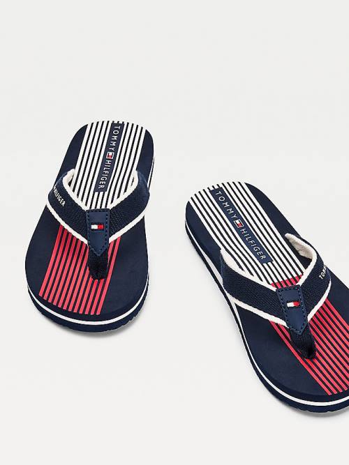 Tommy Hilfiger Flag Print Flip Flops Sandalet Erkek Çocuk Mavi | TH280UMY