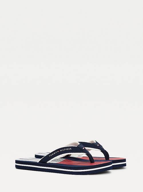 Tommy Hilfiger Flag Print Flip Flops Sandalet Erkek Çocuk Mavi | TH280UMY