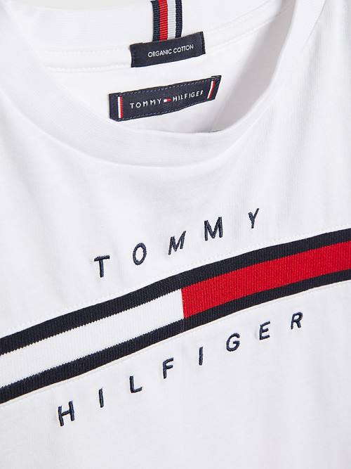 Tommy Hilfiger Flag Rib Insert Tişört Erkek Çocuk Beyaz | TH185RQH