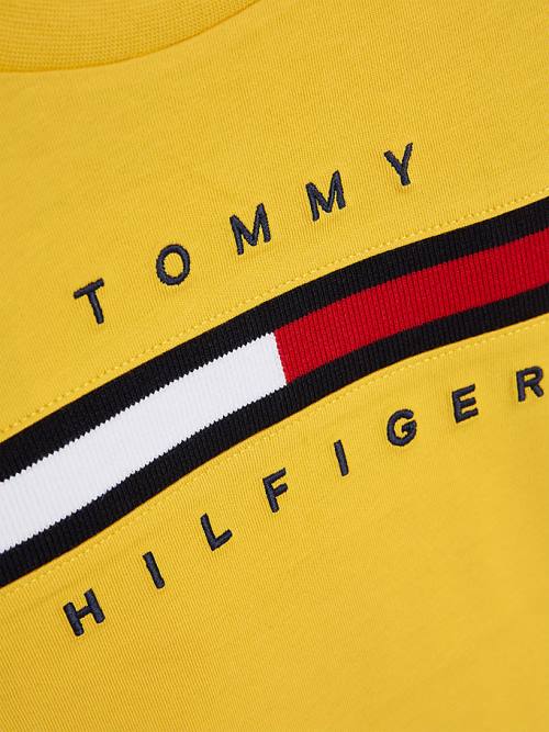 Tommy Hilfiger Flag Rib Insert Tişört Erkek Çocuk Sarı | TH473GOI