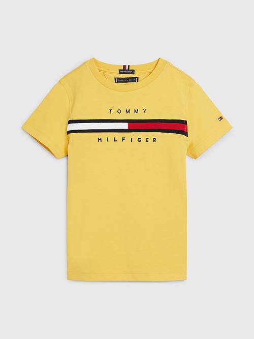 Tommy Hilfiger Flag Rib Insert Tişört Erkek Çocuk Sarı | TH473GOI