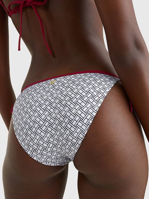 Tommy Hilfiger Flag Side Tie Bikini Bottoms Mayo Kadın Beyaz | TH925OHG