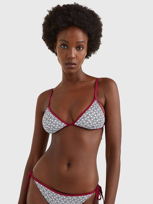 Tommy Hilfiger Flag Triangle Bikini Top Mayo Kadın Beyaz | TH163LXN