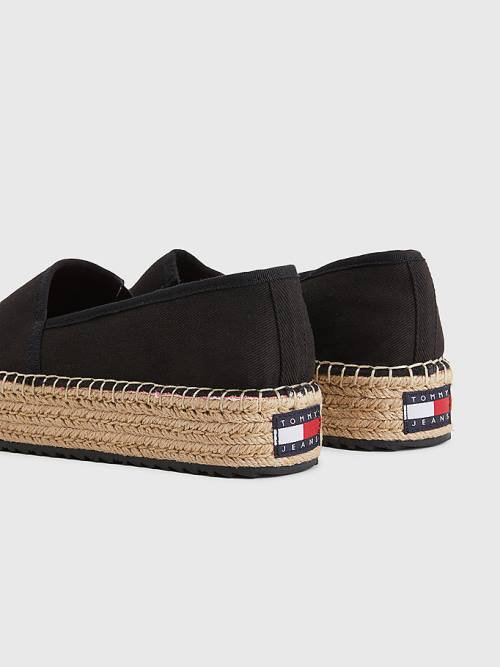 Tommy Hilfiger Flatform Espadrilles Loafer Ayakkabı Kadın Siyah | TH079KBD