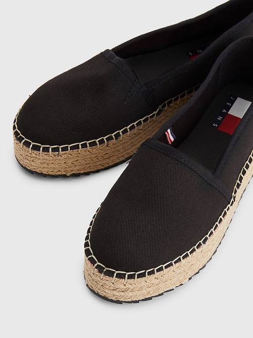 Tommy Hilfiger Flatform Espadrilles Loafer Ayakkabı Kadın Siyah | TH079KBD