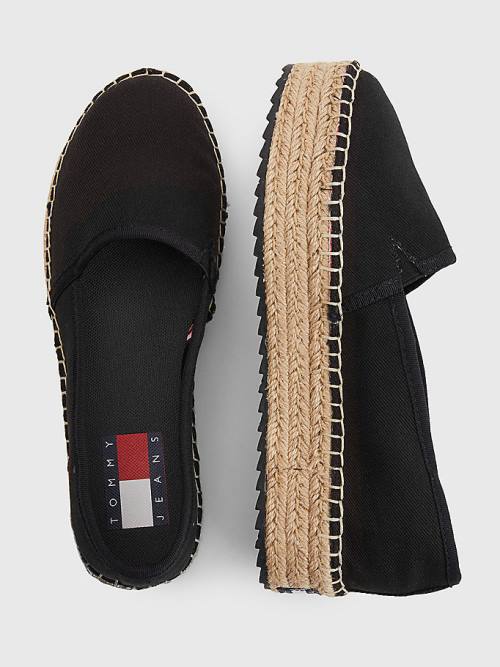 Tommy Hilfiger Flatform Espadrilles Loafer Ayakkabı Kadın Siyah | TH079KBD