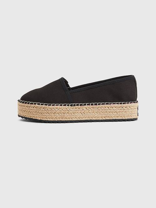 Tommy Hilfiger Flatform Espadrilles Loafer Ayakkabı Kadın Siyah | TH079KBD