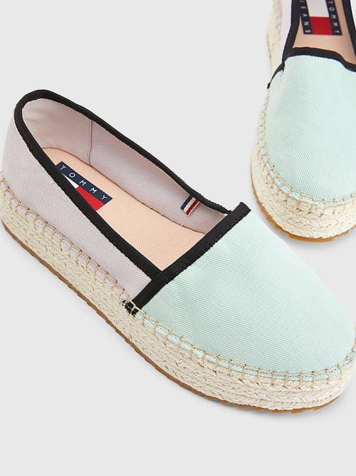 Tommy Hilfiger Flatform Espadrilles Loafer Ayakkabı Kadın Mavi | TH126YBF