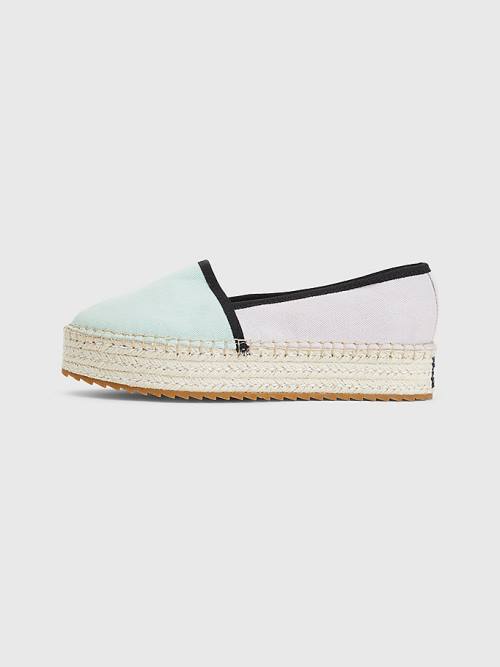 Tommy Hilfiger Flatform Espadrilles Loafer Ayakkabı Kadın Mavi | TH126YBF