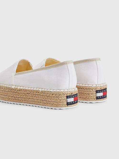 Tommy Hilfiger Flatform Espadrilles Loafer Ayakkabı Kadın Beyaz | TH174ZJG