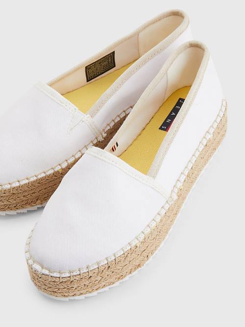 Tommy Hilfiger Flatform Espadrilles Loafer Ayakkabı Kadın Beyaz | TH174ZJG