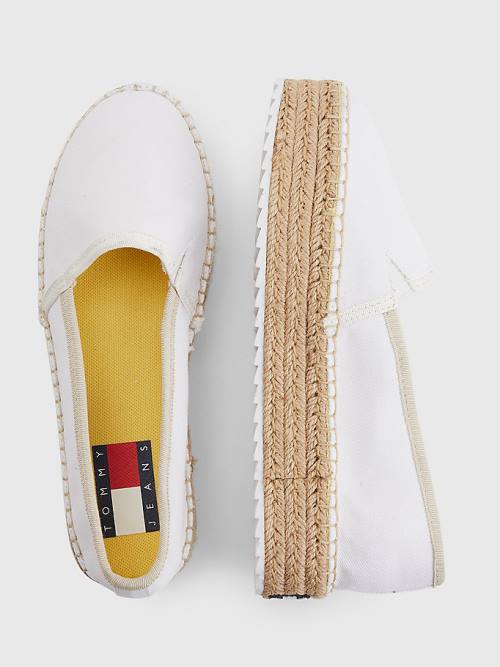 Tommy Hilfiger Flatform Espadrilles Loafer Ayakkabı Kadın Beyaz | TH174ZJG