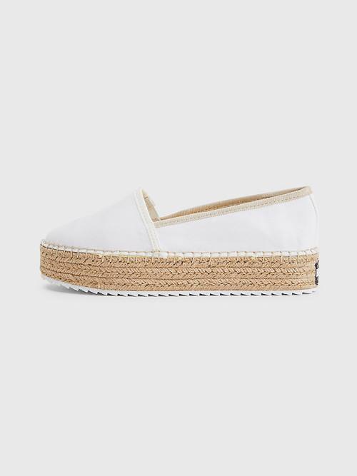 Tommy Hilfiger Flatform Espadrilles Loafer Ayakkabı Kadın Beyaz | TH174ZJG