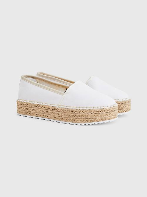 Tommy Hilfiger Flatform Espadrilles Loafer Ayakkabı Kadın Beyaz | TH174ZJG