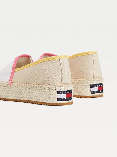 Tommy Hilfiger Flatform Espadrilles Loafer Ayakkabı Kadın Bej Rengi | TH684YDP