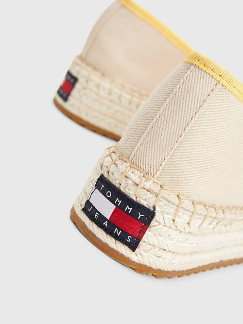 Tommy Hilfiger Flatform Espadrilles Loafer Ayakkabı Kadın Bej Rengi | TH684YDP