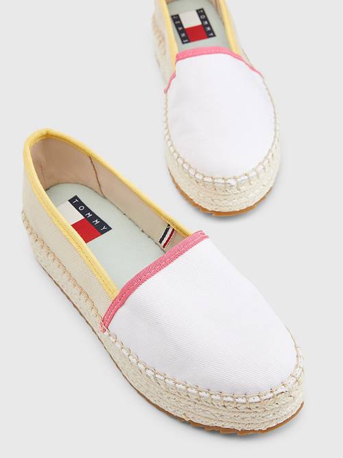 Tommy Hilfiger Flatform Espadrilles Loafer Ayakkabı Kadın Bej Rengi | TH684YDP