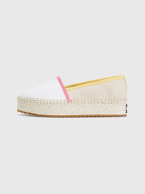 Tommy Hilfiger Flatform Espadrilles Loafer Ayakkabı Kadın Bej Rengi | TH684YDP