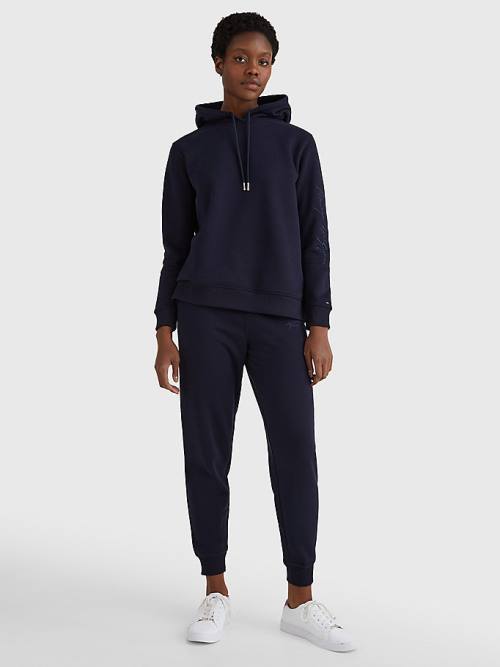 Tommy Hilfiger Fleece Cuffed Leg Joggers Pantolon Kadın Mavi | TH504ZQH