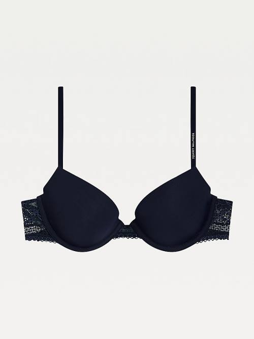 Tommy Hilfiger Floral Dantel Padded Balconette Bra İç Giyim Kadın Mavi | TH740ROQ