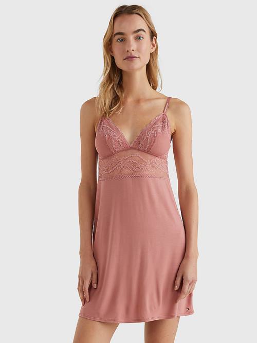 Tommy Hilfiger Floral Dantel Stretch Modal Nightdress Pijama Kadın Turuncu | TH543XUW