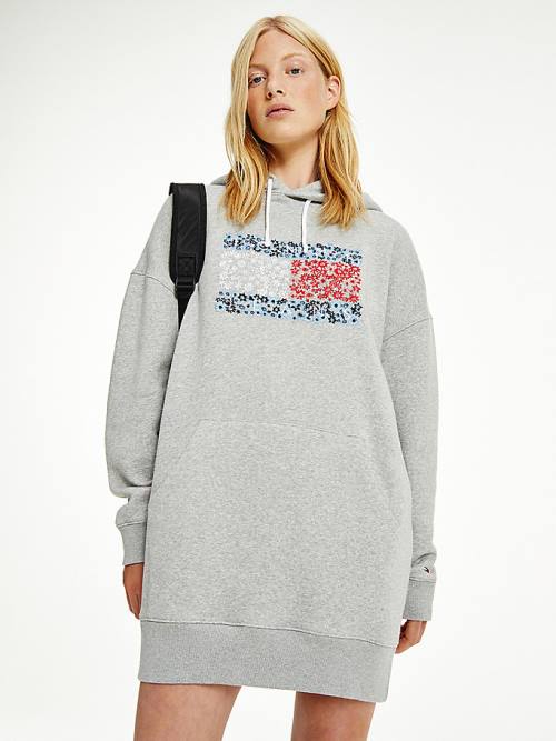 Tommy Hilfiger Floral Logo Elbise Kadın Gri | TH236GNJ