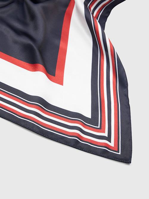 Tommy Hilfiger Fresh Signature Satin Fular Kadın Mavi | TH710OYI