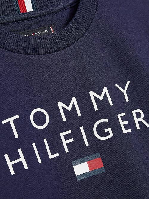 Tommy Hilfiger Front Logo Sweatshirt Erkek Çocuk Mavi | TH321XUZ