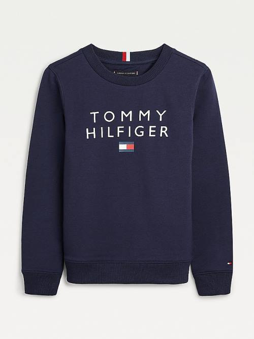 Tommy Hilfiger Front Logo Sweatshirt Erkek Çocuk Mavi | TH321XUZ