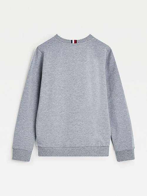 Tommy Hilfiger Front Logo Sweatshirt Erkek Çocuk Gri | TH502BYQ