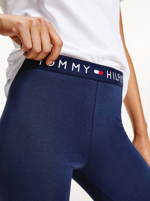 Tommy Hilfiger Full Length Logo Tayt Kadın Mavi | TH504XAR