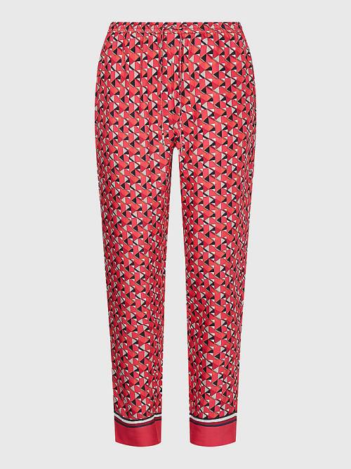 Tommy Hilfiger Geometric Print Relaxed Fit Pantolon Kadın Pembe | TH234XCT