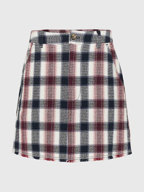 Tommy Hilfiger Gingham Check Mini Etek Kadın Kırmızı | TH638QXY