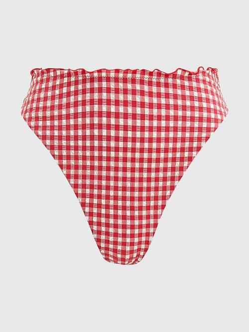 Tommy Hilfiger Gingham Cheeky Fit Bikini Bottoms Mayo Kadın Kırmızı | TH478RPS