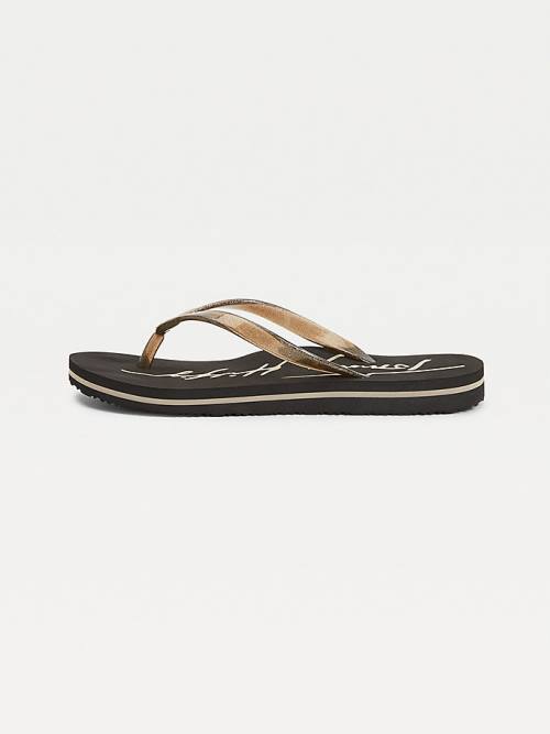 Tommy Hilfiger Glitter Askılı Flip-Flops Sandalet Kadın Siyah | TH971VGT