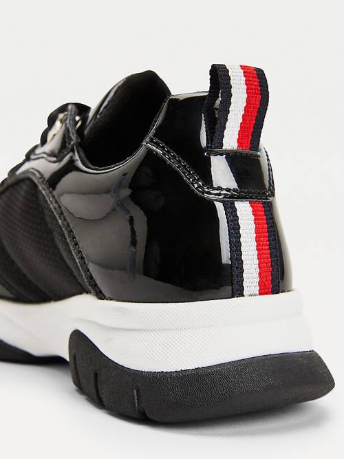 Tommy Hilfiger Glitter Flag Rugan Spor Ayakkabı Kiz Çocuk Siyah | TH095THO